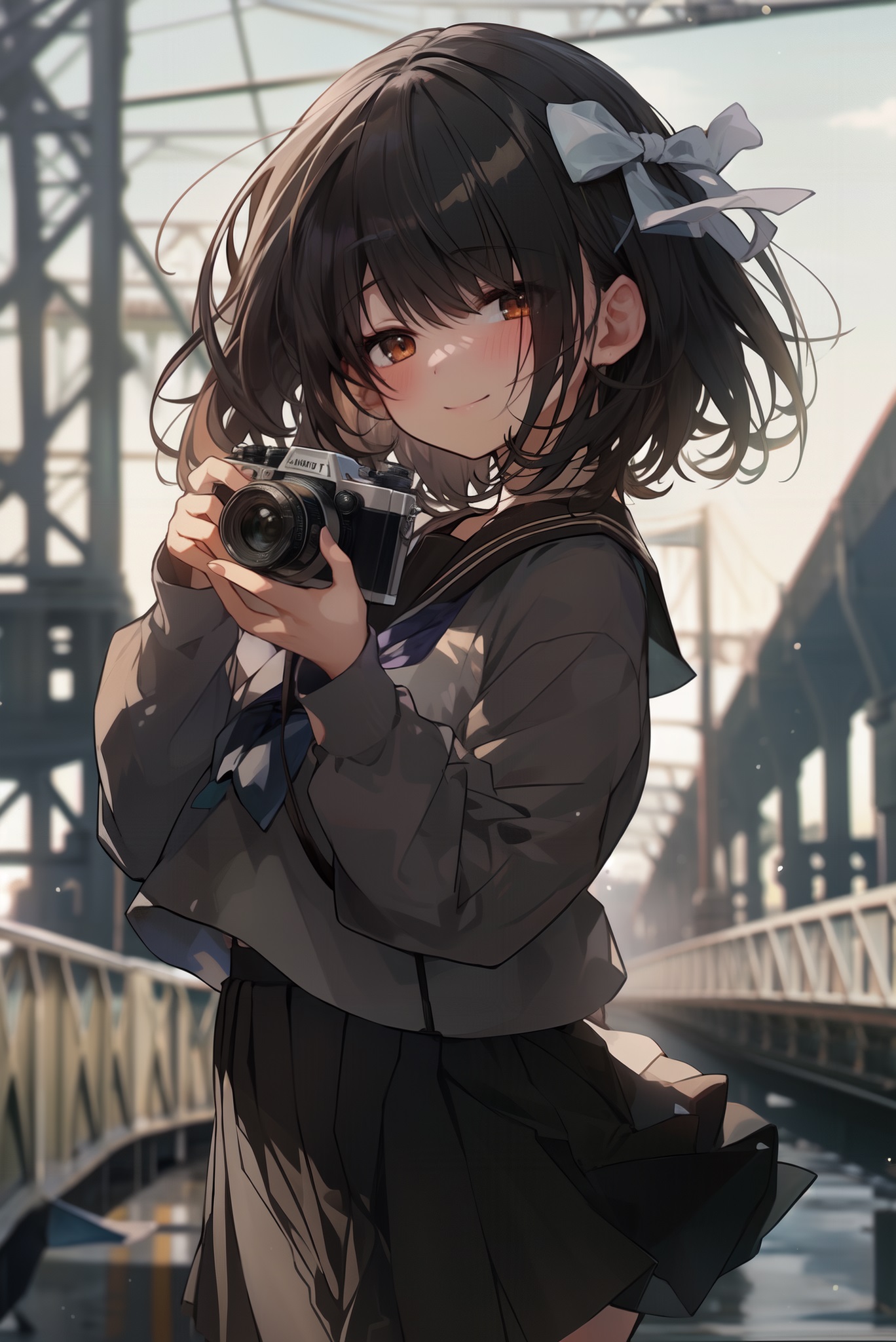 Girl holding camera